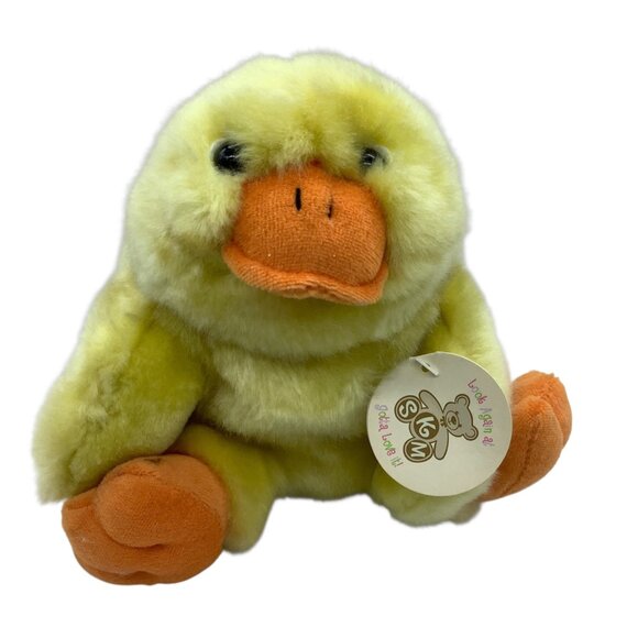 Vintage Yellow Duck Plush Toy SKM Enterprises Quacks Sound Stuffed Animal 8" - Picture 1 of 7